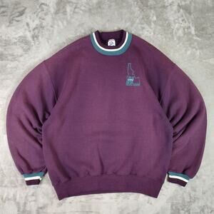 VTG 90s Jerzees purple sun faded sportswear streetwear sweatshirt mens Large